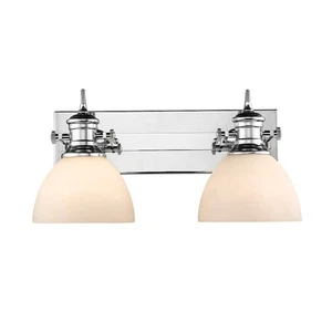 Golden Lighting Hines 2 Light Bath Vanity, Chrome/Opal - 3118-BA2CH-OP - Picture 1 of 1