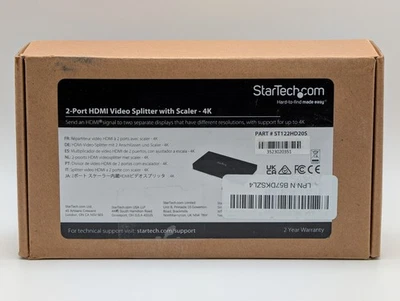 StarTech 2-Port HDMI Video Splitter 4K 60Hz ST121HD20V - Image 1 of 4