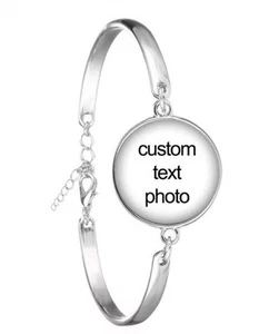 Personalised Photo Bangle Gift Bracelet Mothers Day Photo - Picture 1 of 3