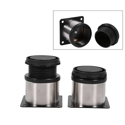 c4Pcs Stainless Steel Height Adjustable Feet Cabinet Legs Round Stand Holder - Image 1 of 4