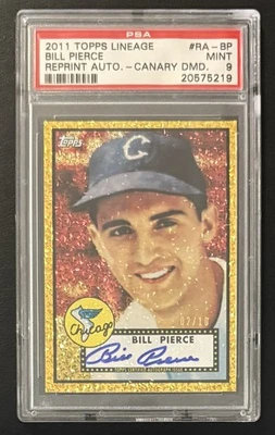 2011 Topps Lineage Canary Gold Billy Pierce #98 Autograph 1952  /10 Chicago PSA - Image 1 of 2