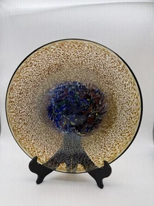 Kosta Boda Bertil Vallien Signed 10.75" Meteor Abstract Art Glass Plate 79320 - Picture 1 of 8