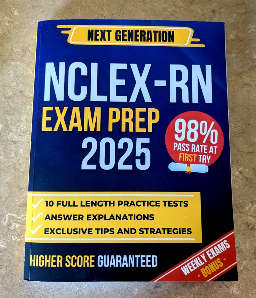 NCLEX-RN Nursing Examination Prep 2025 10 Full Length Practice Tests & More NEW - Image 1 of 1