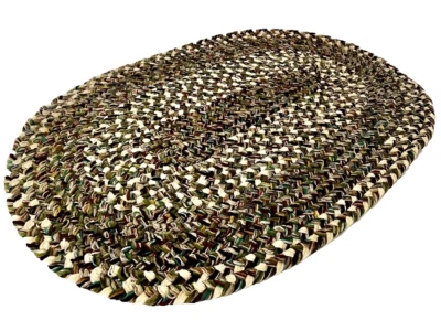 Alfombra ovalada trenzada reversible clásica multicolor, gruesa - 31,5 pulgadas x 20 pulgadas Foto 1 de 4