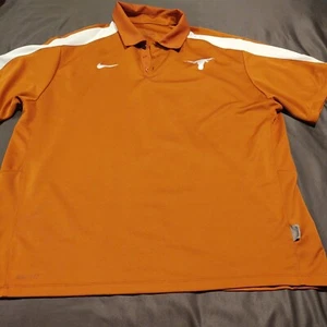 Texas Longhorns Nike Dri Fit Logo Size XL Polo Shirt Burnt Orange & White  - Picture 1 of 13