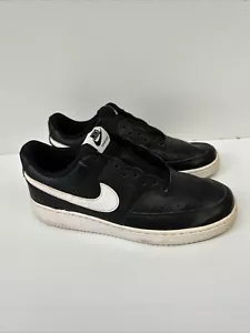 Mens Nike Court Vision Black White Low Top Shoes CD5464-001 Size US 8 39 No Lace - Picture 1 of 15