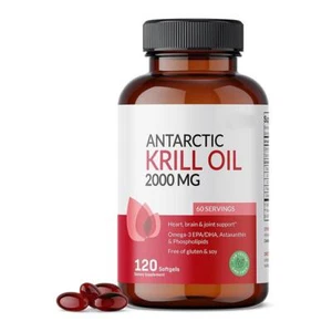 Antarctic Krill Oil 2000mg 120 Softgels - With 3 EPA/DHA Astaxanthin - - Picture 1 of 9