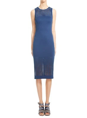 NWT Clover Canyon INDIGO BLUE LASERCUT SLEEVELESS MIDI DRESS SIZE: XS - Image 1 of 2