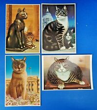 Set of 4 Cat Art Postcards by Frances Broomfield (Mayfair Cards) QZ3