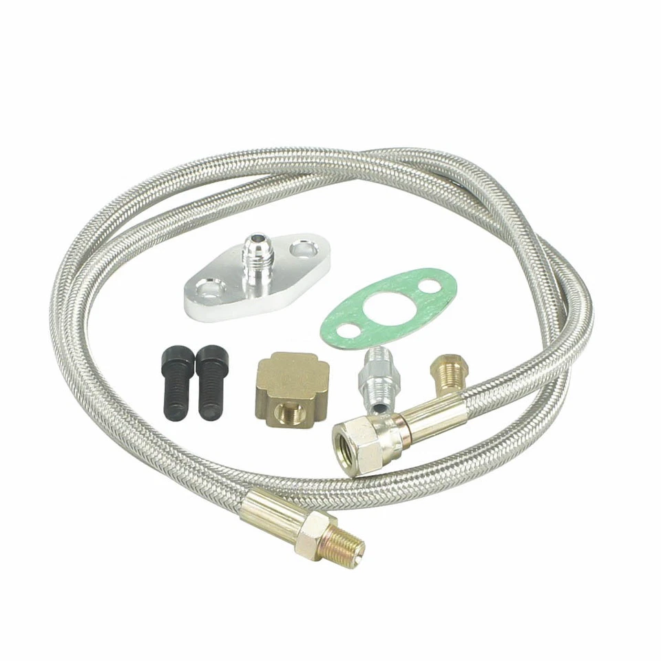 36-дюймовый плетеный турбонагнетатель из нержавеющей стали 1/8 NPT фитинг шланг линия подачи масла комплект - Изображение 1 из 1