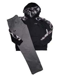 Under Armour Storm Youth XL Gray Fleece Open Hem Pants & Pullover Hoodie Outfit - Picture 1 of 10