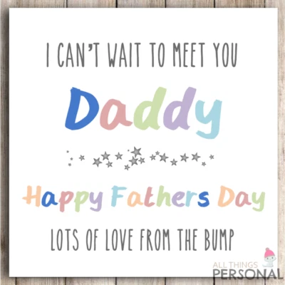 ALL THINGS PERSONAL 1st Father's Day Card First Fathers Day Daddy To Be Card From The Bump Dad Multi