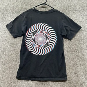 Spitfire T-Shirt Men Small Black Swirl Graphic Logo Skater Y2k Short Sleeve - Picture 1 of 12