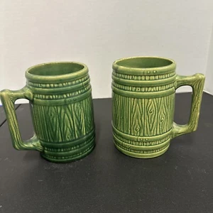 Rare Cigar packing Mug - Factory No. 495 1st Dust. Ohio - Green Ceramic - Picture 1 of 3