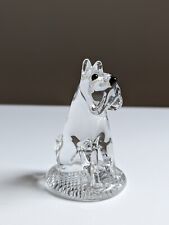 Vintage Lead Crystal Scottish Dog Clear Art Glass Figurine Paperweight