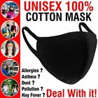 Face Mask Black Reusable Washable Breathable Dust Mouth Cover CHEAP UK