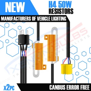 2xH4 50w 6Ohm LED Resistencia a Carga Lámpara Canbus Bombilla LED Cable Libre de Errores HID - Imagen 1 de 6