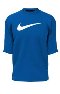 Nike Swim Boys' Solid Short-Sleeve Hydroguard Swim Shirt Game Royal - Picture 1 of 1