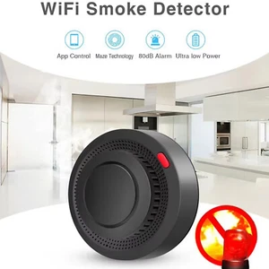 Tuya Smart WiFi Sensor de Humo Protección contra Incendios 85dB Sistema de Seguridad de Sonido Control - Imagen 1 de 14