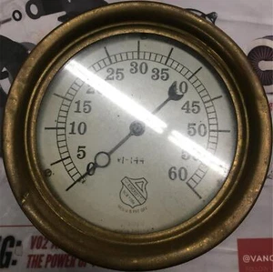vtg Rare Antique Steam Pressure Gauge Ashcroft 14” Brass Steampunk decor - Picture 1 of 5