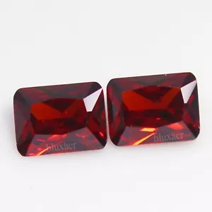 Par de piedras preciosas certificadas Mogok natural rojo profundo rubí impecable 6x4 mm corte esmeralda - Imagen 1 de 5