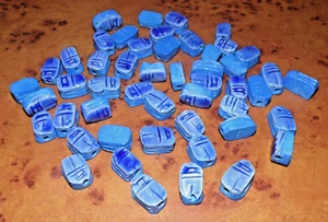 Lot 20 Handmade Egyptian Scarab Beetle Ceramic Beads Pendants for Jewelry Blue - Picture 1 of 2