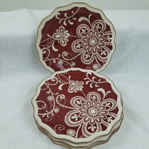 Juego de platos de cena para ensalada Pier One Ironstone Maribeth 8,5" (4) gres rojo - Imagen 1 de 10