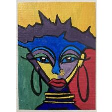 ACEO ORIGINAL PAINTING Mini Collectible Art Card People Woman Women Lady Ooak