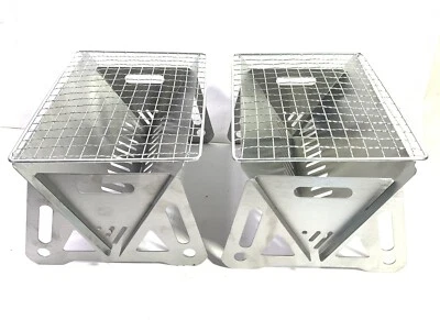 QTY-2! Edelstahl Tragbar Notebook Holzkohle BBQ Grill Sofort Zusammenklappbar - Bild 1 von 4