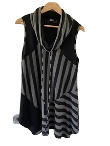 FAYE BROWNE | SIZE 14 | Top Stripe Cowl Neck Casual Knitted Vest Jacket Top - Picture 1 of 6