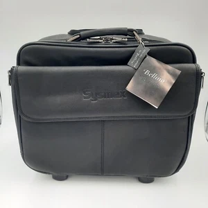 NEW Bellino Leather Rolling Computer/ Laptop Briefcase by Goodhope Bags NWT - Afbeelding 1 van 24