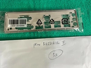 ASUS PRIME B450M K II , PRIME B450M-A II IO SHIELD BACK PLATE METAL , ORIGINAL - Picture 1 of 2