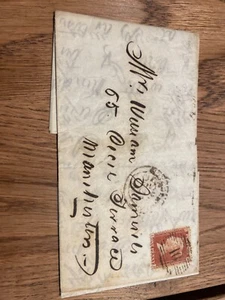 PENNY RED POSTAL HISTORY COVER WITH CLEAN STAMP AND LETTER MANCHESTER 1856 - Picture 1 of 5