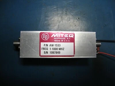 Narda MITEQ AM-1533 1 MHz to 1000 MHz 40dB Amplifier - Image 1 of 3