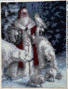 Santa Polar Bears Holidays Yule Diamond Painting Ready to Frame  (6” x 8”) - Picture 1 of 4