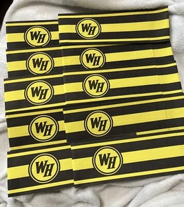 New 10 Pack Authentic Waffle House Folding Resizable Yellow Black Paper Hats - Picture 1 of 6