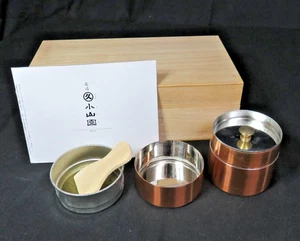 Kaikado Kyoto Copper Matcha Tea Caddy Marukyu Koyamaen Small Handmade Canister - Picture 1 of 7