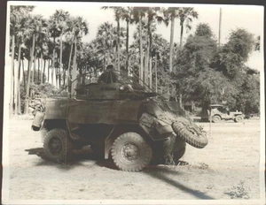 M8 GREYHOUND ARMOURED CAR - Original 4.5 x 3.75 Inch World War Two PHOTOGRAPH - Picture 1 of 2