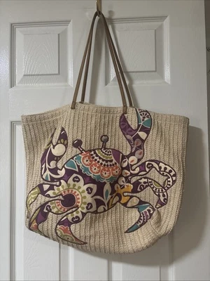 Bolso de Playa Grande Vera Bradley Bolso de Mano Púrpura Ciruela Cangrejo Loco Foto 1 de 4