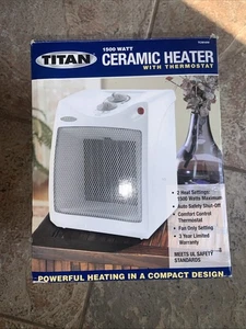 Titan TCM-16 ceramic dual setting 1000-1500 watt electric space heater gray body - Picture 1 of 4