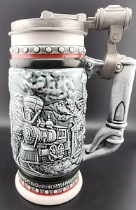 🚂 1982 Avon “Age of the Iron Horse” Ceramic Beer Stein – Handcrafted in Brazil - Picture 1 of 13