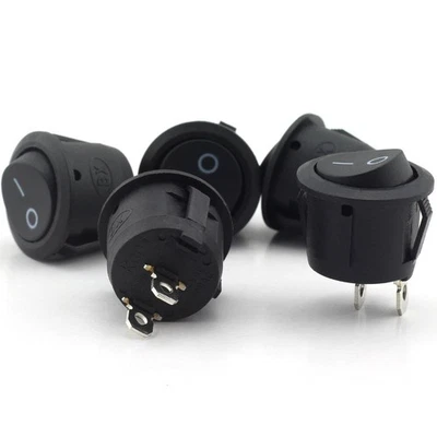 10x Circle Rocker Switches Round Small Mini ON/OFF AC 125V/250V Car/Truck DC 12V - Image 1 of 4