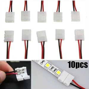 Connector LED Strip Parts Pcb 10mm Replacement Single 2-pins 5050 5630 - Picture 1 of 9