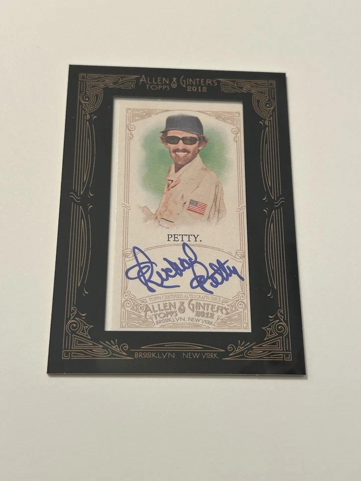 RICHARD "KING" PETTY NASCAR 2012 Topps Allen & Ginter Framed Mini on Card Auto - Image 1 of 2