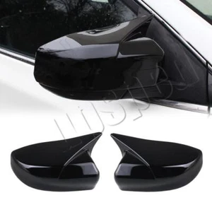 Glossy Black Rearview Mirror Cap Cover Trim For Nissan Sentra 2013-19 W/O Signal - Foto 1 di 5