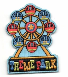 THEME PARK Iron On Patch Games Rides Entertainment - Picture 1 of 1