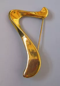 Pin/broche vintage de diseño de remolino abstracto en tono dorado - Imagen 1 de 2