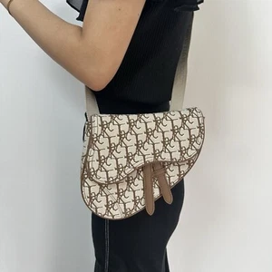 Christian Dior Travis Scott Cactus Jack Shoulder Bag Saddle Bag Beige Brown Auth - Picture 1 of 11