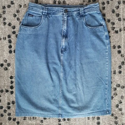 Falda lápiz vaquera azul vintage Sasson con botones abertura trasera talla 16 (31) Foto 1 de 4