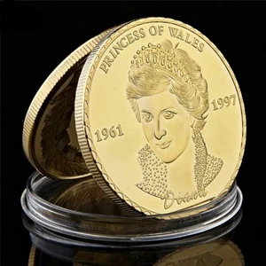 Pièce commémorative collection  plaqué or  princesse  Diana - Foto 1 di 6